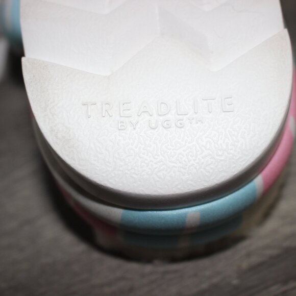 UGG Maxi Pride Slip On Platform Slide Slipper US 7 Pink White Blue Tan Worn 1x - Picture 9 of 11